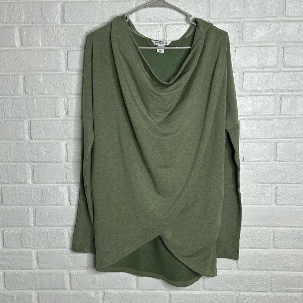 Athleta Purana Wrap Sweatshirt Green‎ Oversized size XXS